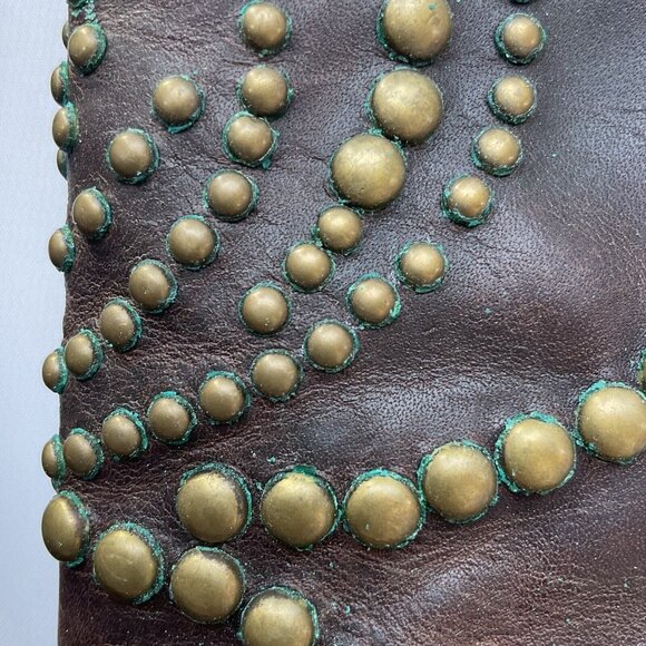 Guess Women’s Esperanza Western Studded Leather Boots In Brown Size 5.5 - Picture 16 of 16